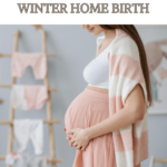 Winter pregnancy belly peach neutral baby clothes