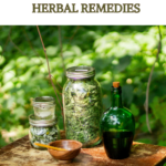 herbal medicine herbs and remedy on a table
