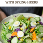 spring salad with herbs and spring vegetables